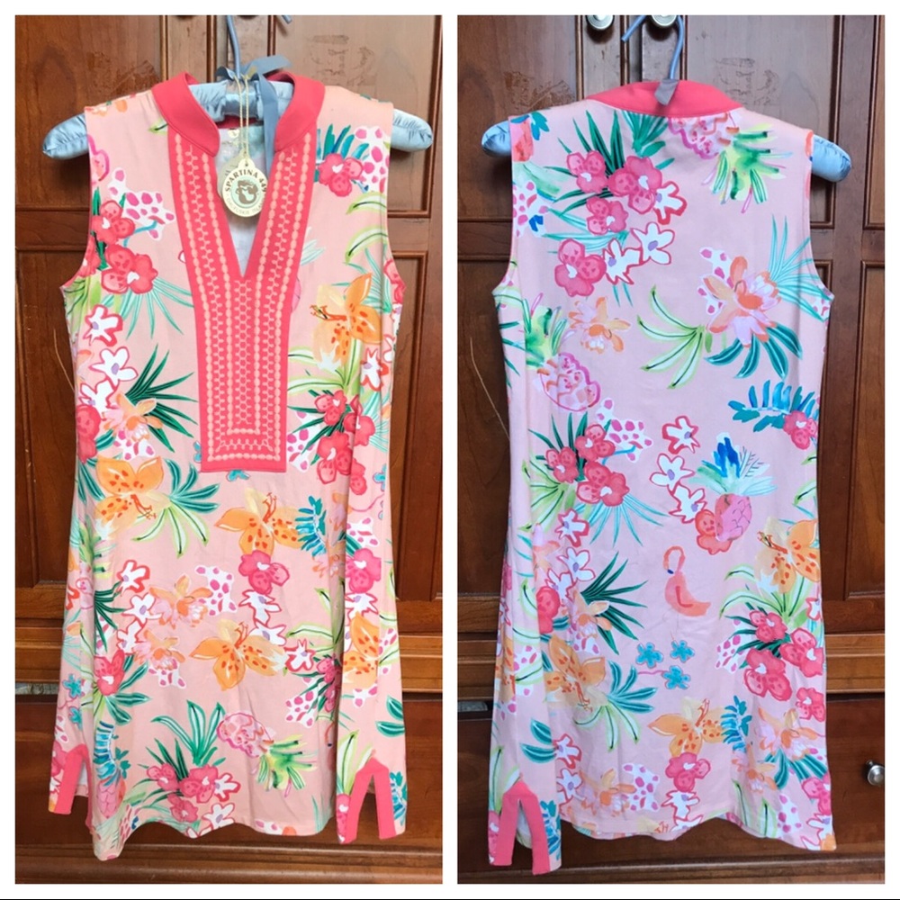 Spartina 449 Flamingo Floral Tunic Dress S